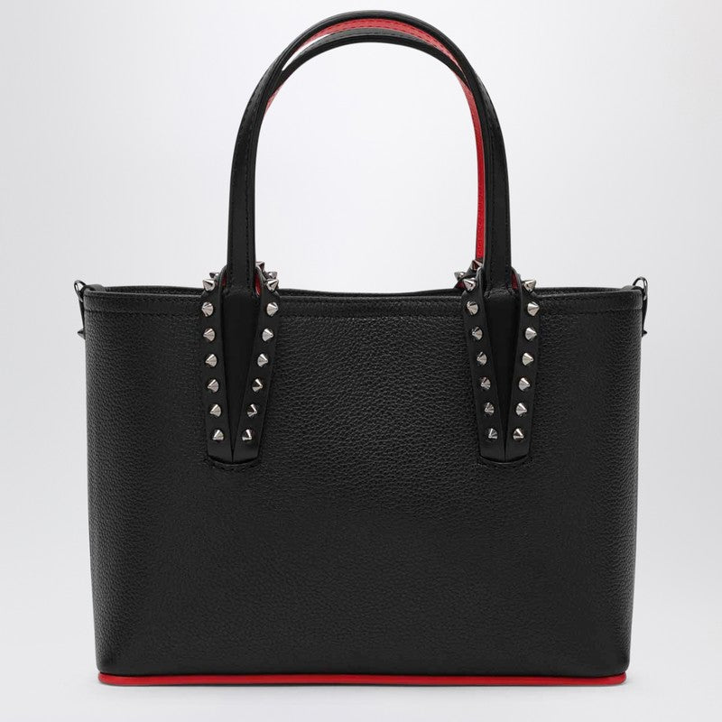 Christian Louboutin Cabata black leather mini tote bag with spikes 1205054LEP_LOUBO-CM53