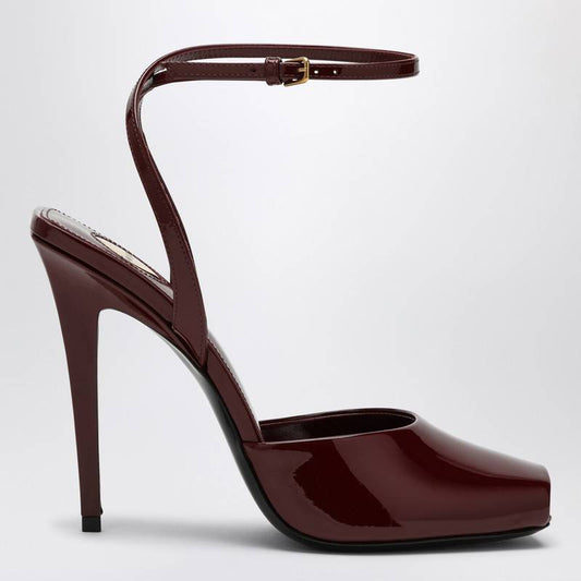 Saint Laurent La Scandale sandal in burgundy patent leather 8060481TV00P_YSL-6117