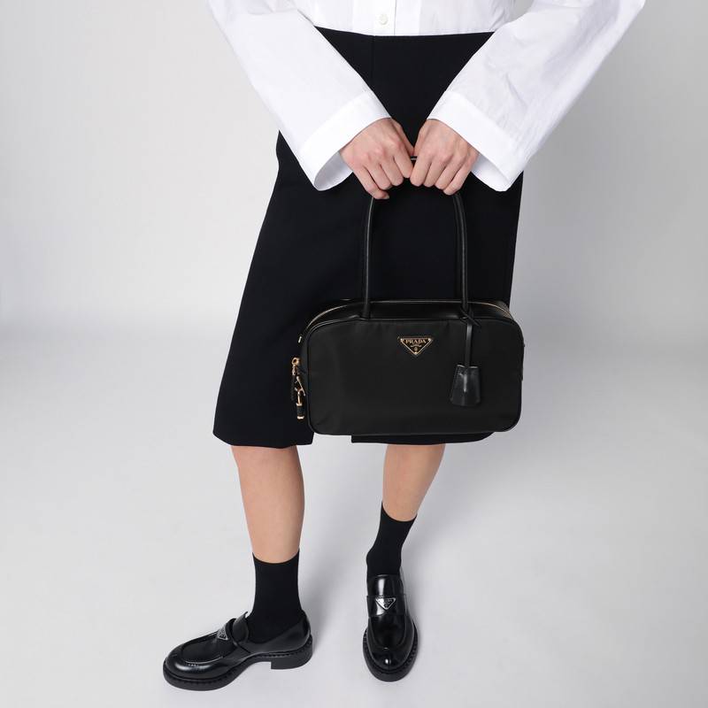 Prada Black medium top-handle in Re-Nylon and leather 1BB132ODO2C8QQ_PRADA-F0002