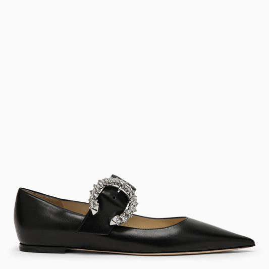 JIMMY CHOO Melva black leather ballerina MELVABALLERINAAYUO_JIMCH-BC