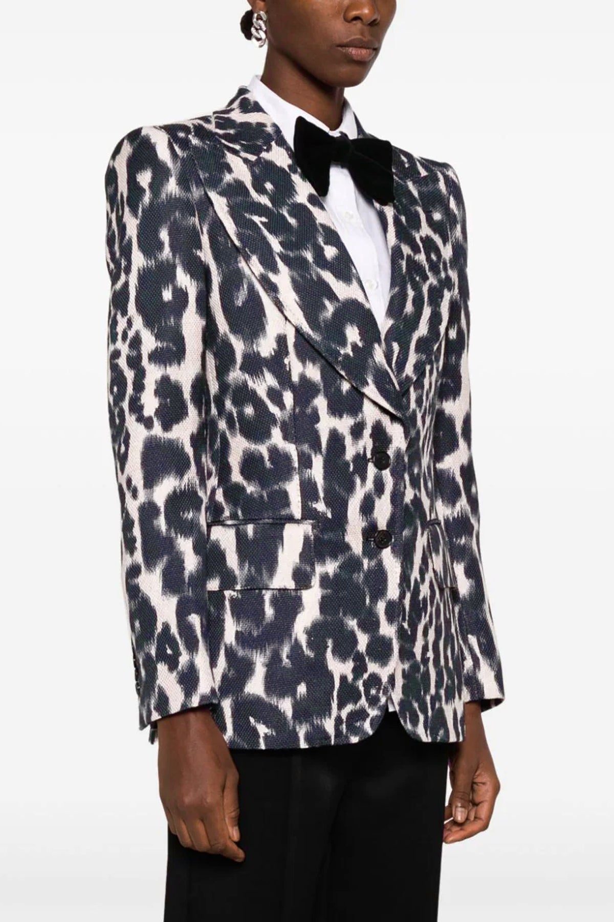 TOM FORD ANIMAL PRINT SINGLE-BREASTED BLAZER GI2504FAP203XAWLB