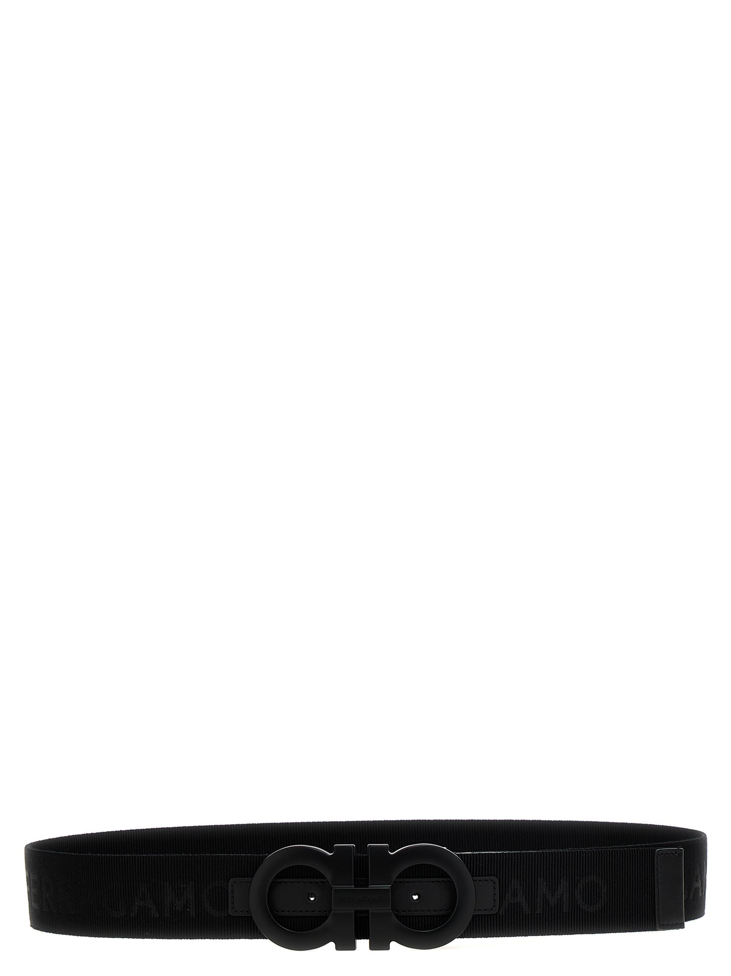 FERRAGAMO LOGO TAPE BELT 766098NERO