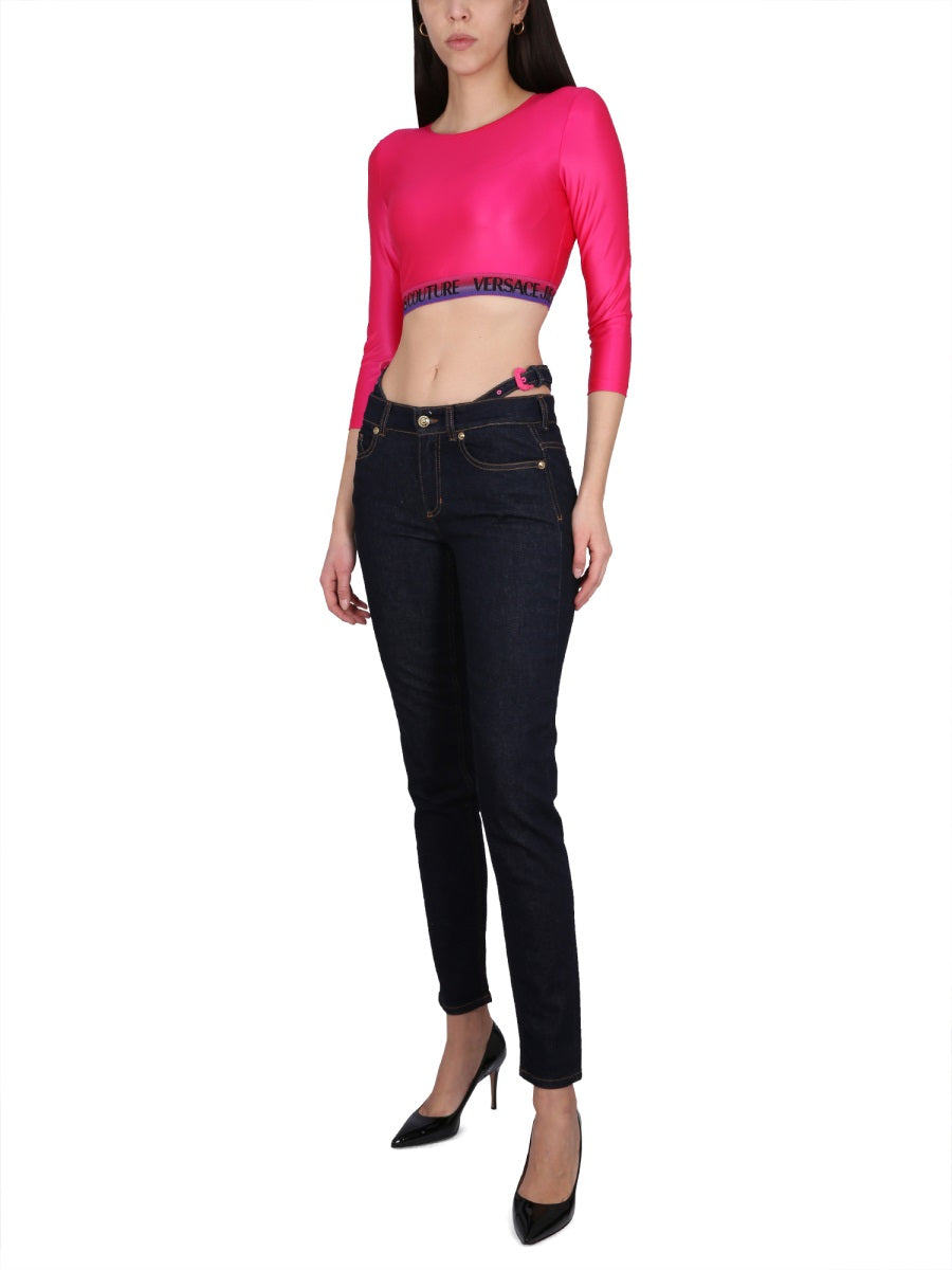 VERSACE JEANS COUTURE CROPPED TOP 74HAH218J0062406