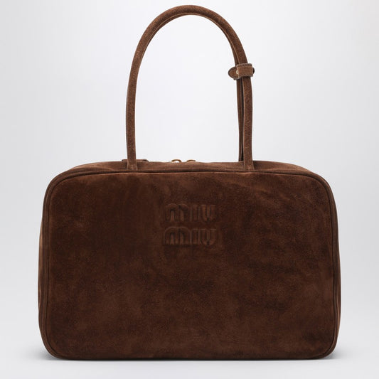 MIU MIU Beau cocoa-coloured suede bag 5BB117MON2CSSP_MIU-F0324