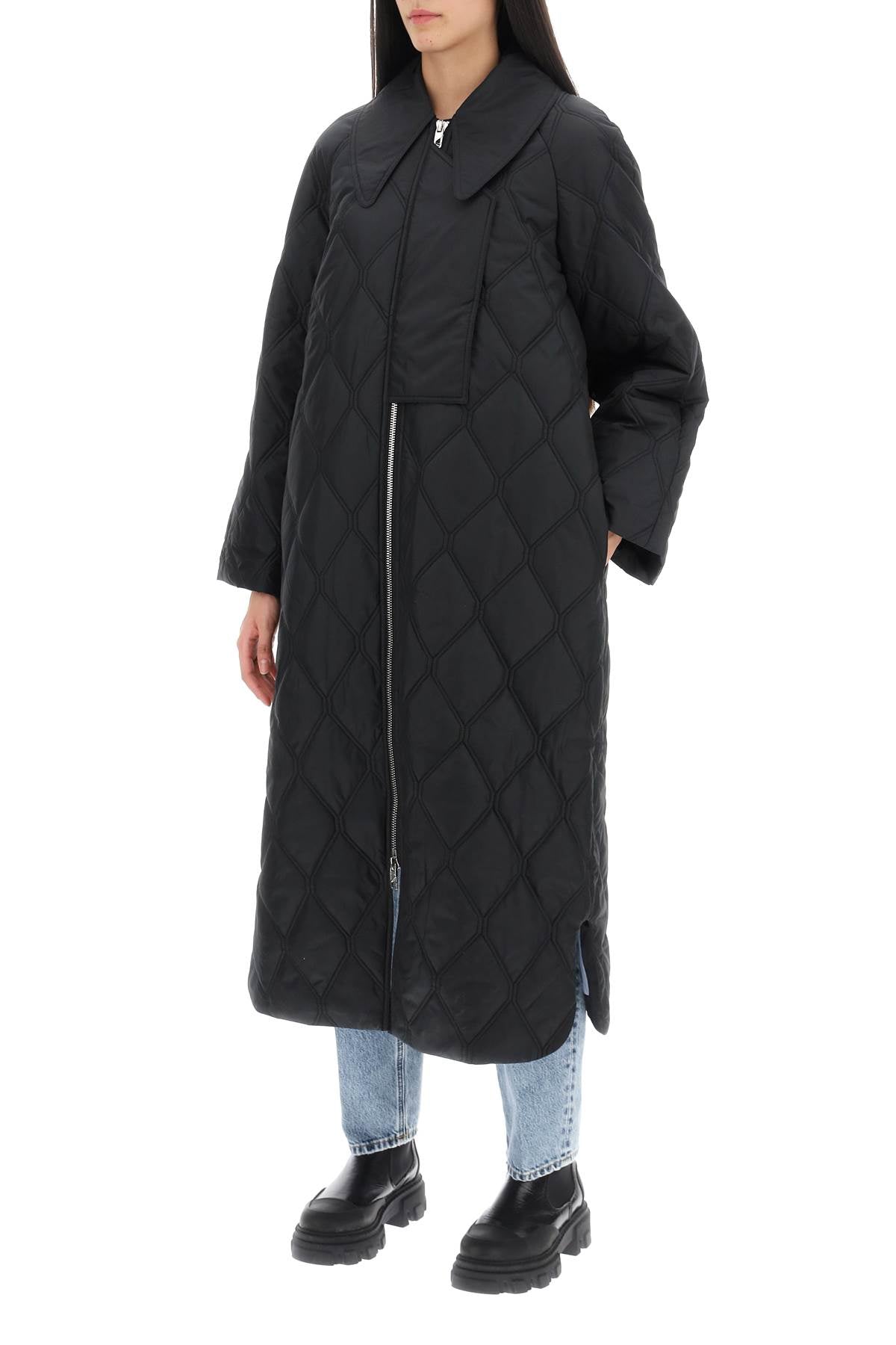 GANNI quilted oversized coat F7327099