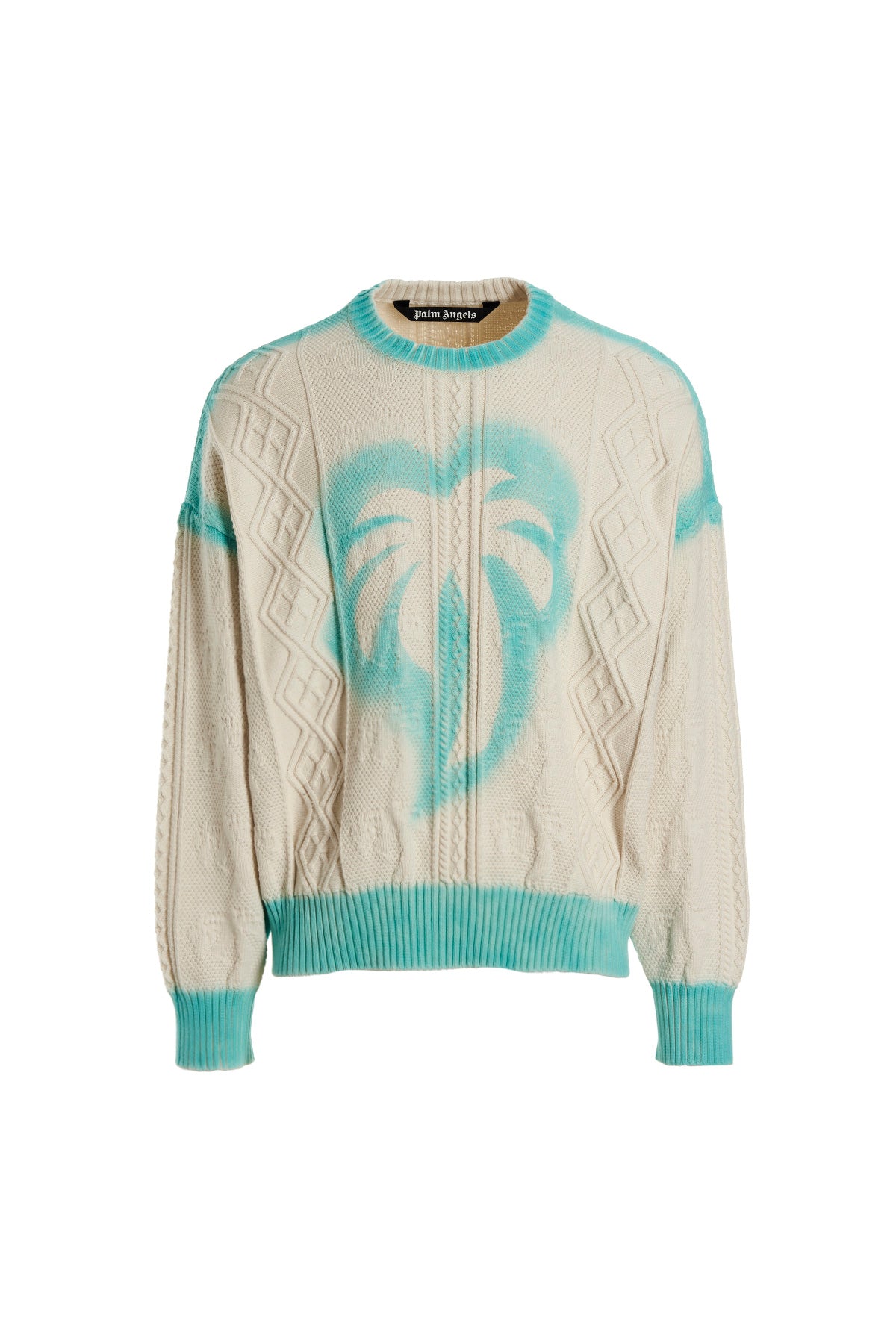 Palm Angels 'SPRAYED PALM FISHERMANS' SWEATER PMHE007S23KNI00403400340