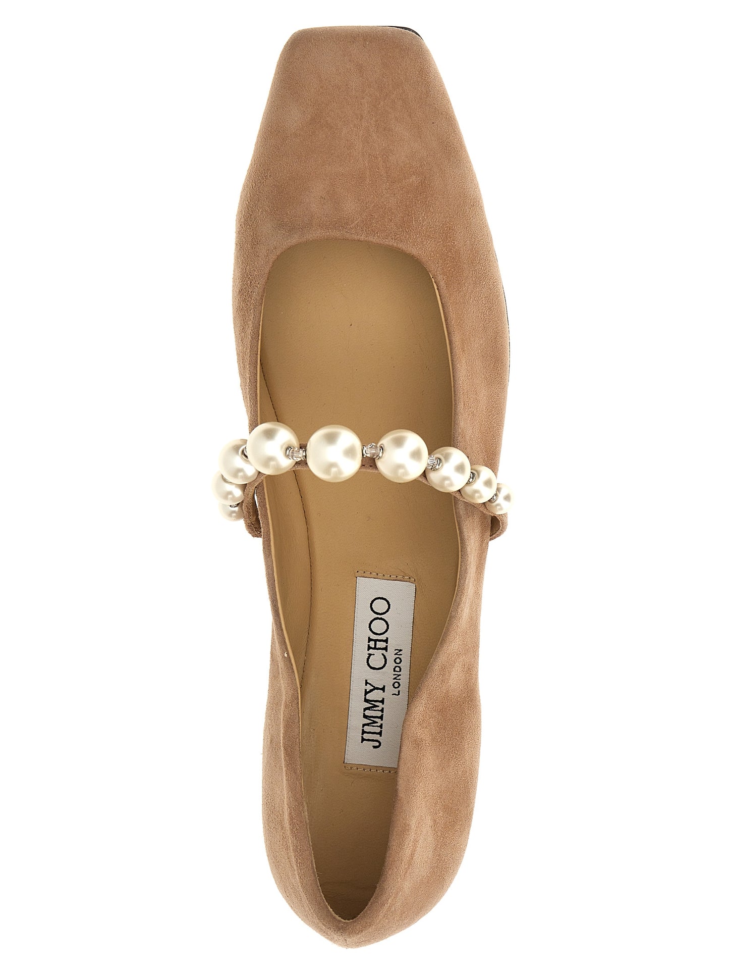 JIMMY CHOO 'ADE' BALLET FLATS ADEFLATSZRBALLETPINKWHITE