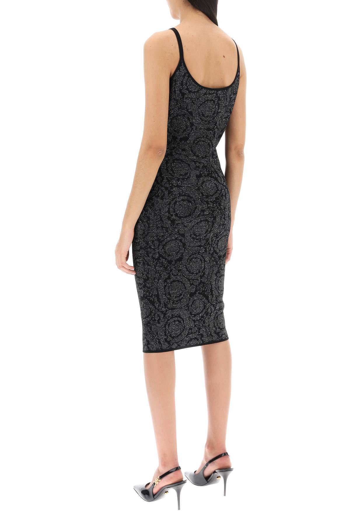 VERSACE barocco midi dress in lurex knit 10113961A100041B000