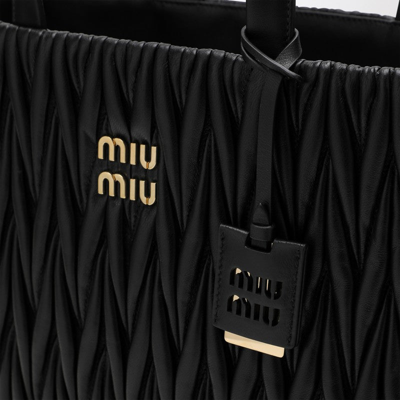 MIU MIU Black quilted nappa leather shopping bag 5BG255MOON88M_MIU-F0002