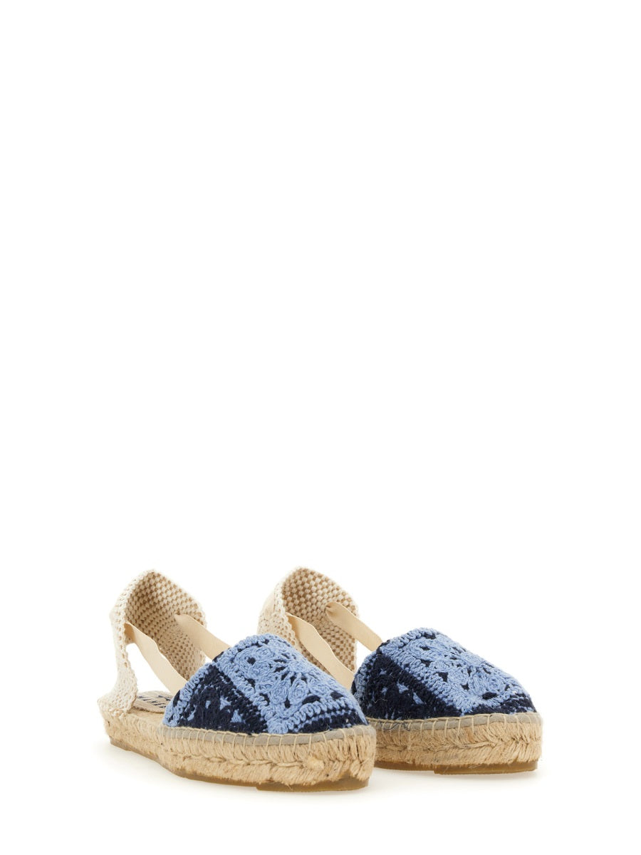 MANEBI ESPADRILLES FLAT G0.4P0COTTONCROCHETINDIGOANDNAVYBLUE