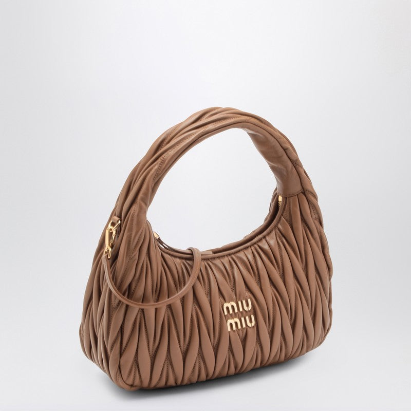 MIU MIU Miu Wander caramel matelassé bag 5BC153OOON88P_MIU-F098L