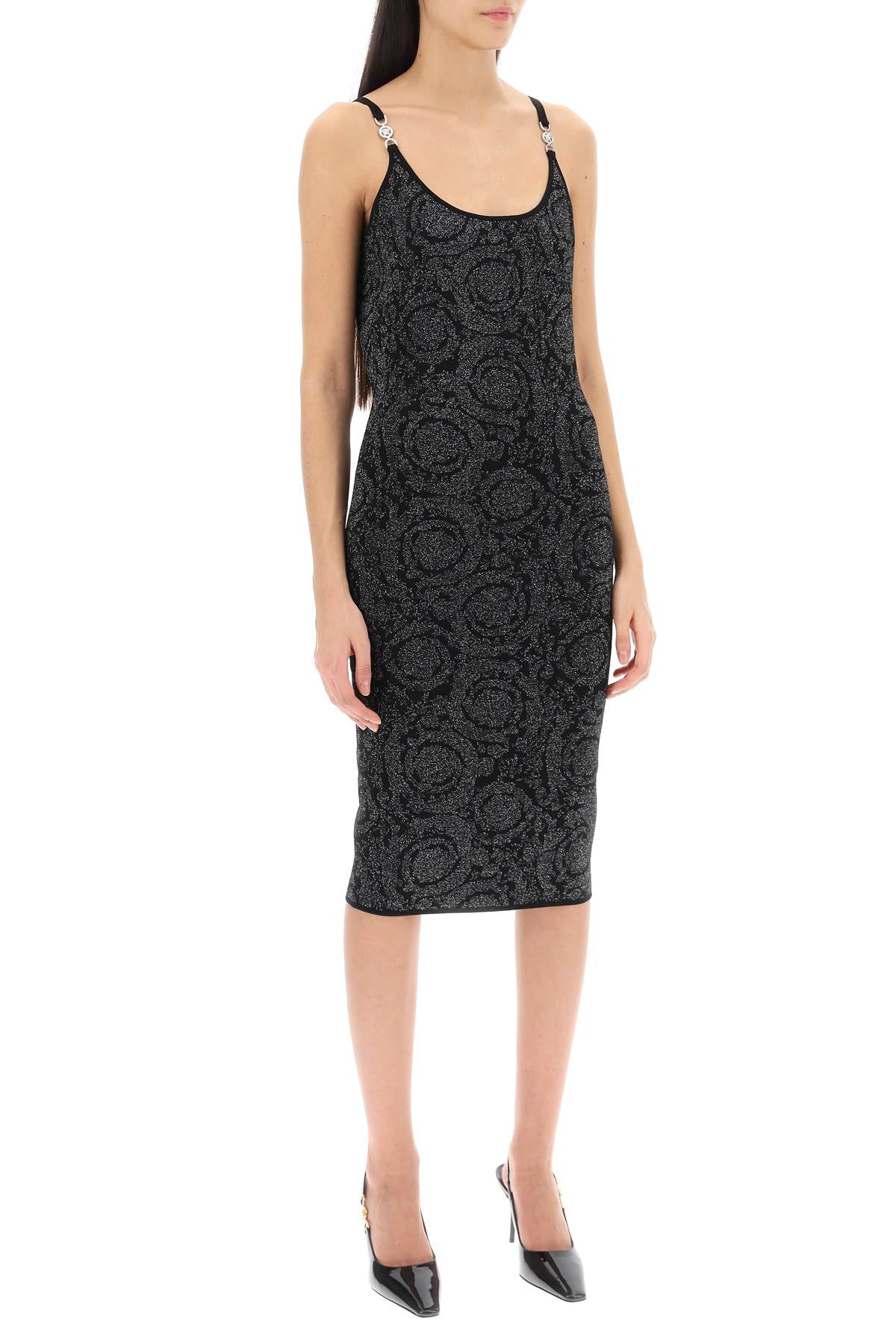 VERSACE barocco midi dress in lurex knit 10113961A100041B000