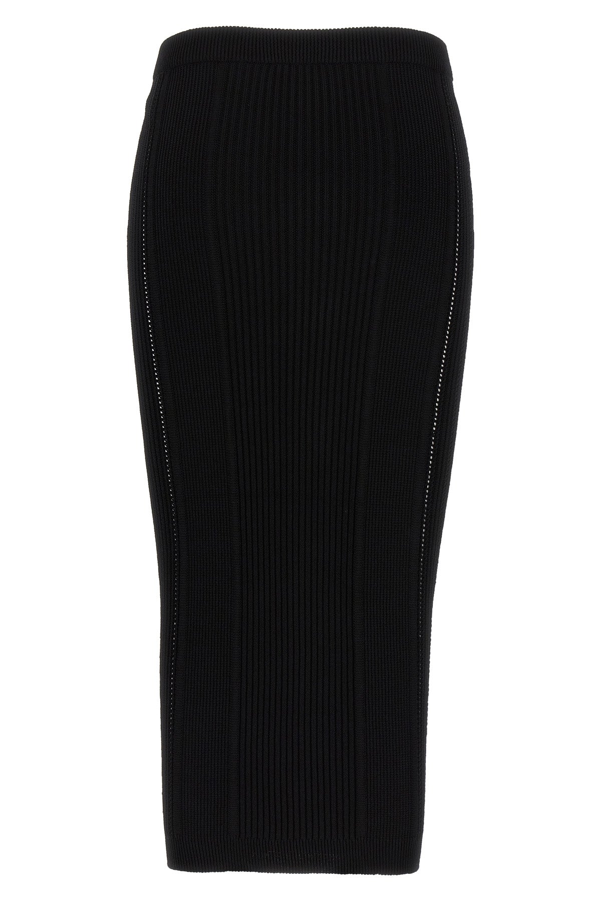 Balmain LOGO BUTTON MIDI SKIRT CF1LD043KF240PA