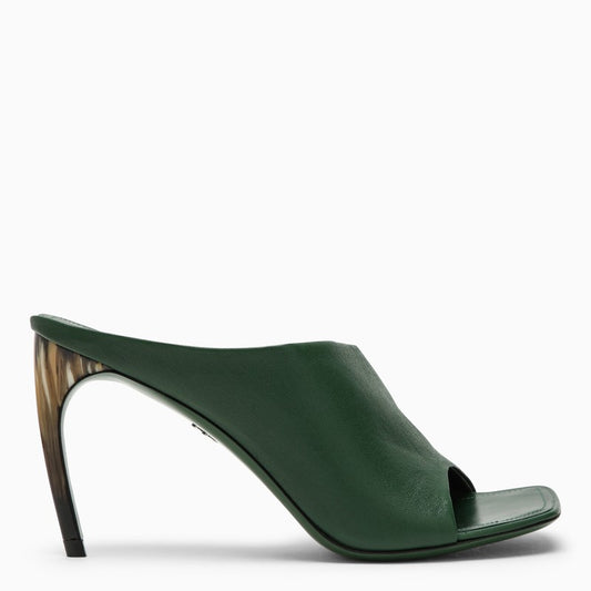 FERRAGAMO Forest green slide with curved heel 07729321CLEO_FERRA-FG