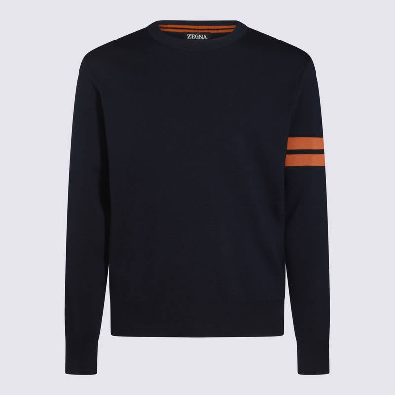 ZEGNA Sweaters Blue E8M91110B09