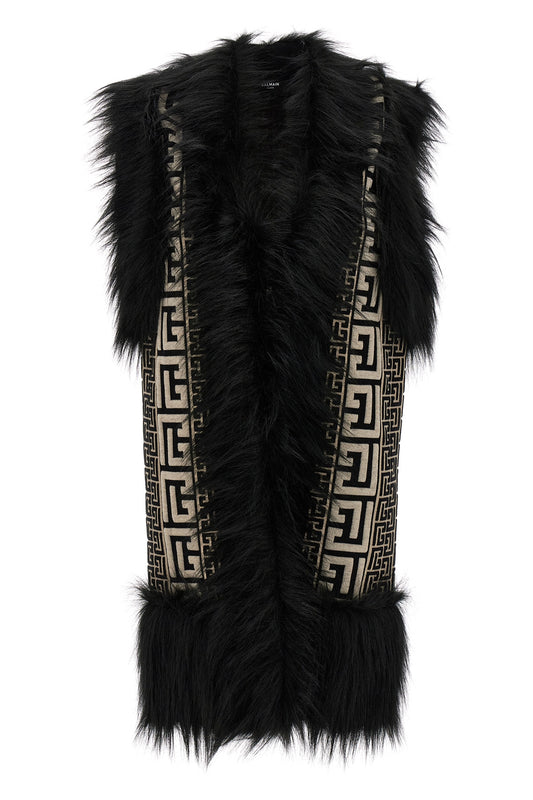 Balmain MONOGRAM LONG VEST BF1KN050KE67GFE