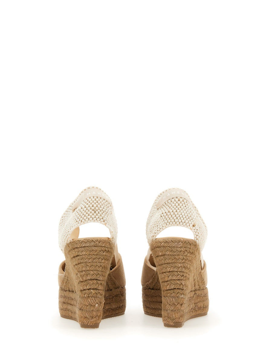 MANEBI WEDGE ESPADRILLES W1.6WHSOFTSUEDEVINTAGETAUPEONTONE