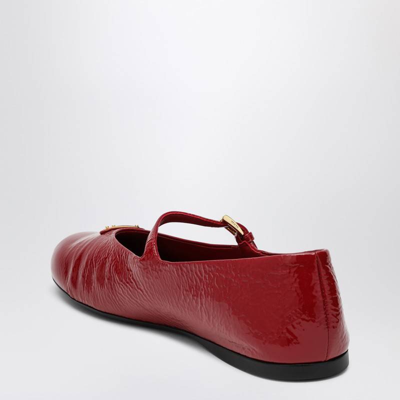 Prada Cherry patent leather ballerina with logo triangle 1F793N005H27Q_PRADA-F0E06