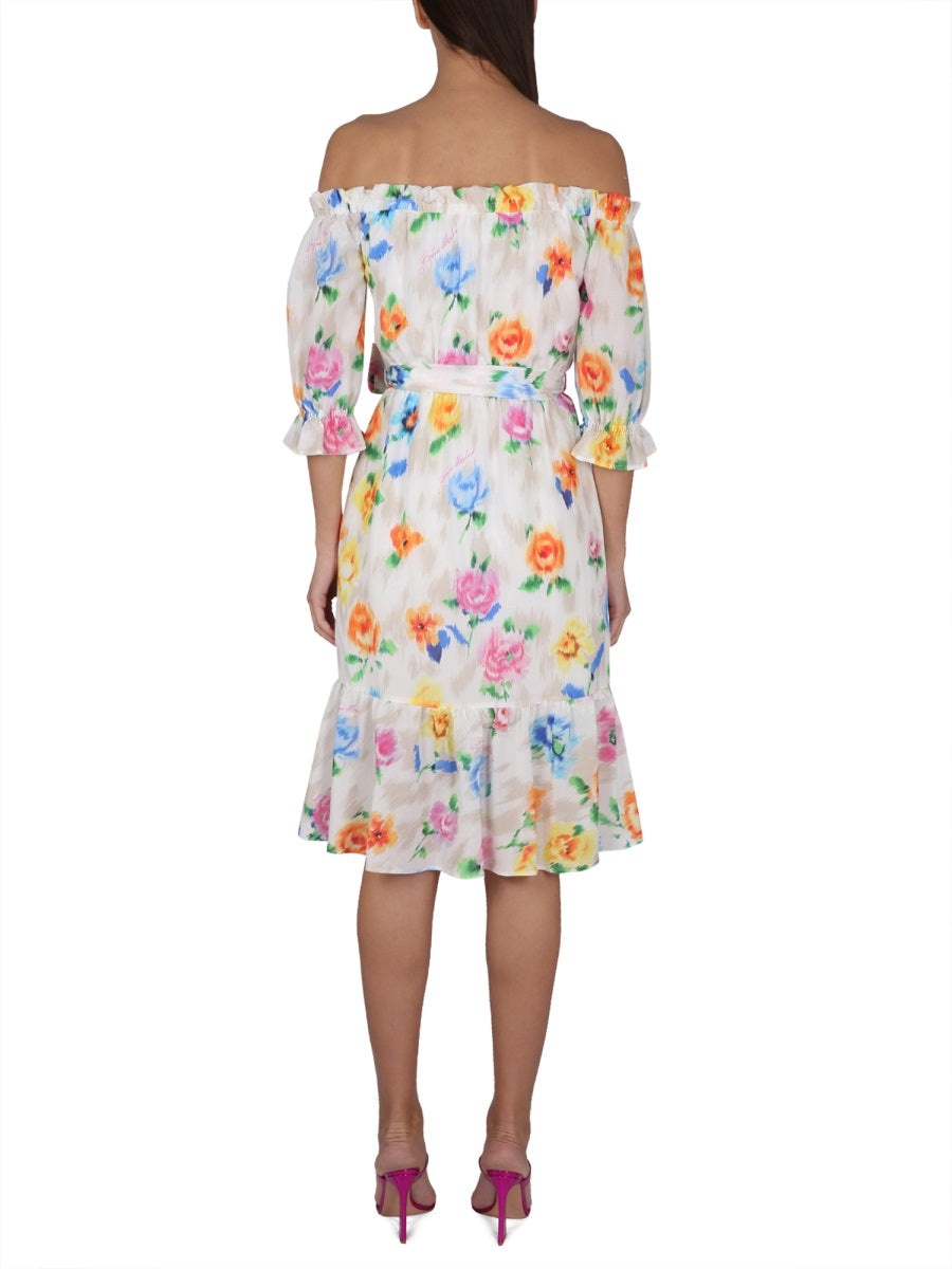 BOUTIQUE MOSCHINO DRESS WITH FLORAL PATTERN 042608361888