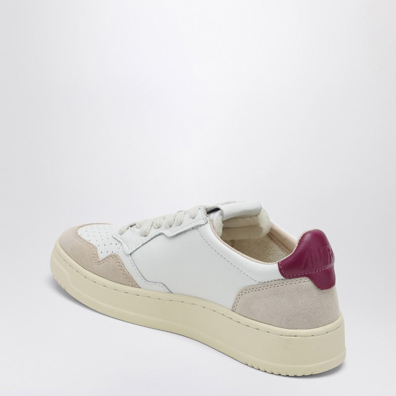 AUTRY Medalist white/raspberry leather trainer AULWLS73P_AUTRY-LS73