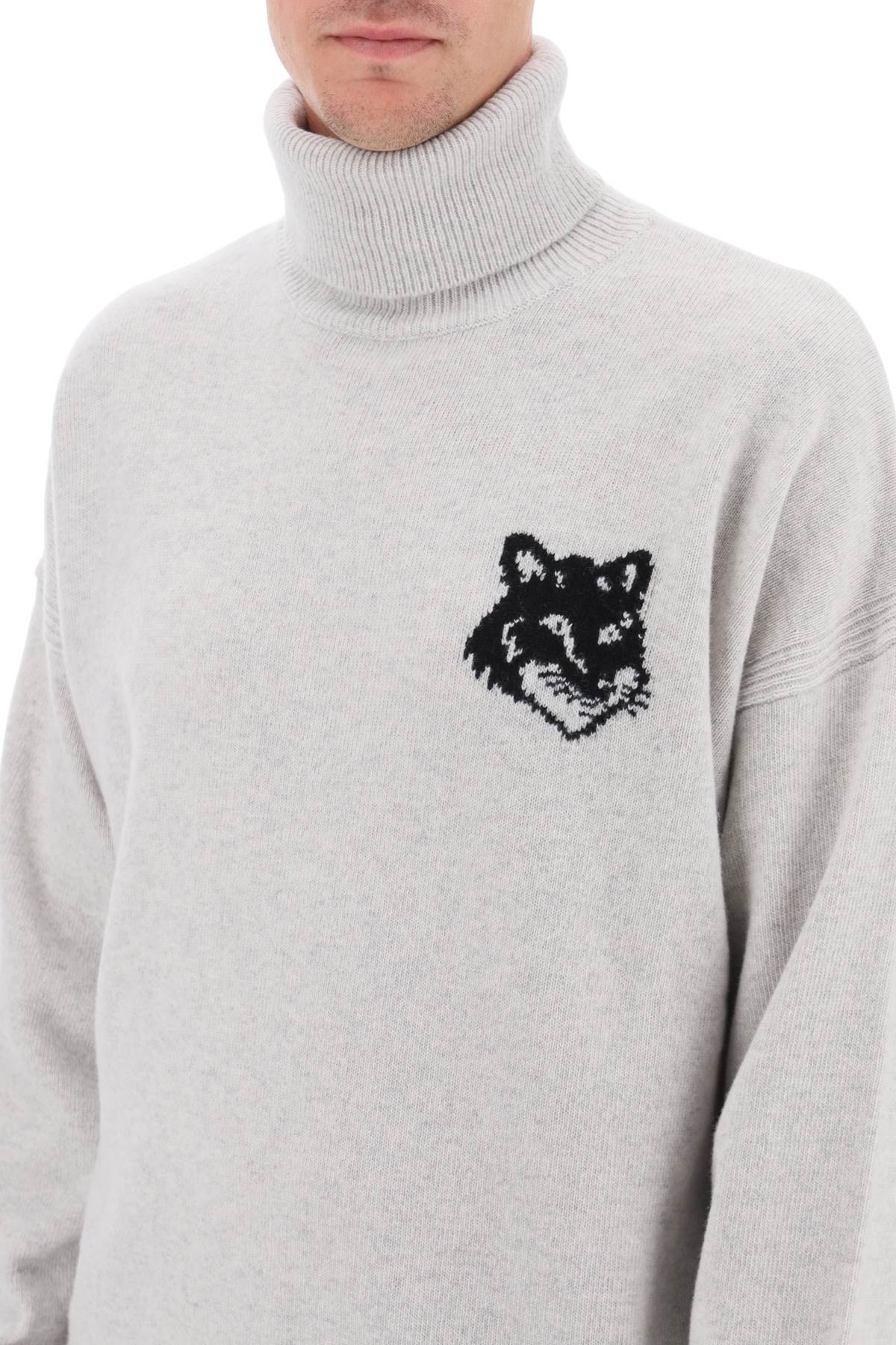 Maison Kitsuné FOX HEAD INTARSIA HIGH NECK SWEATER LM00820KT1063H120