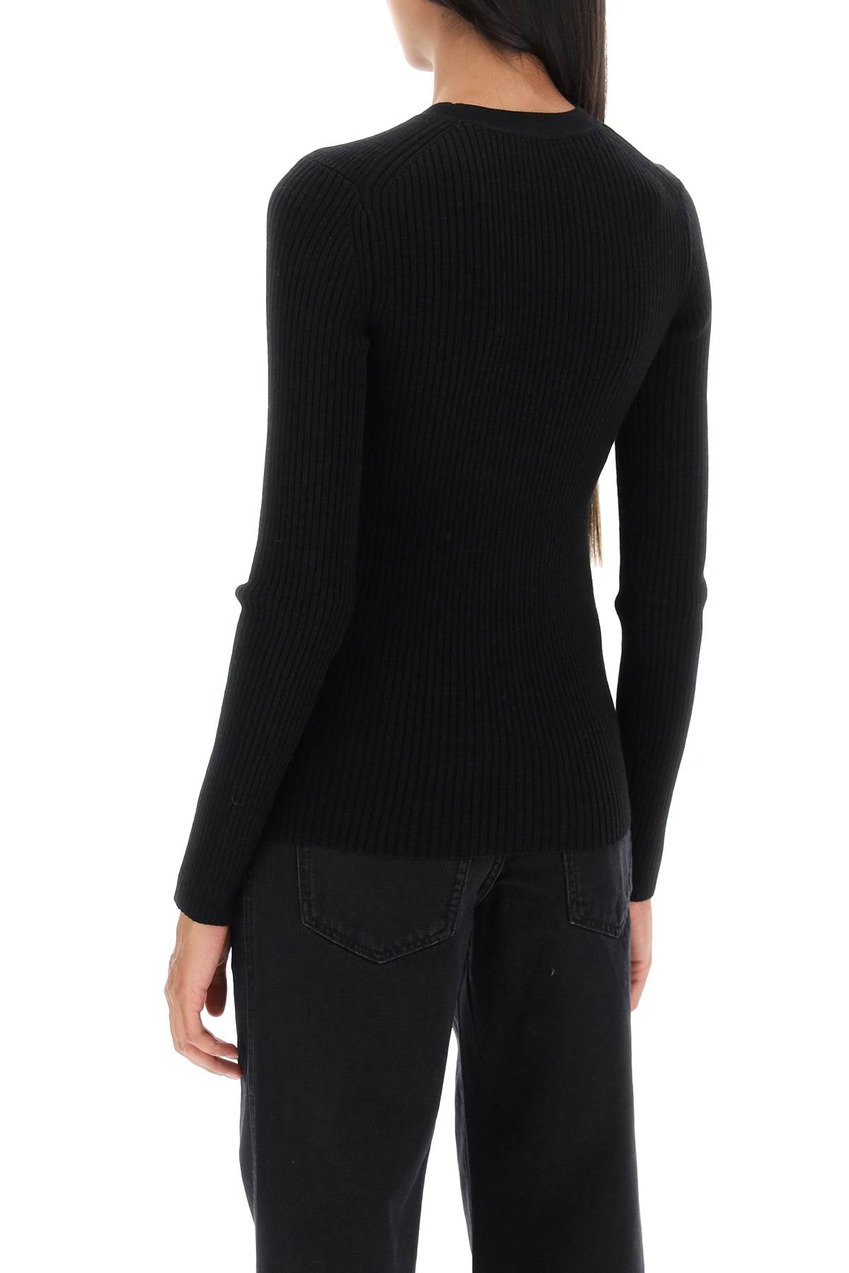 Isabel Marant 'zana' cut-out sweater in ribbed knit PU0201FAA3L58I01BK