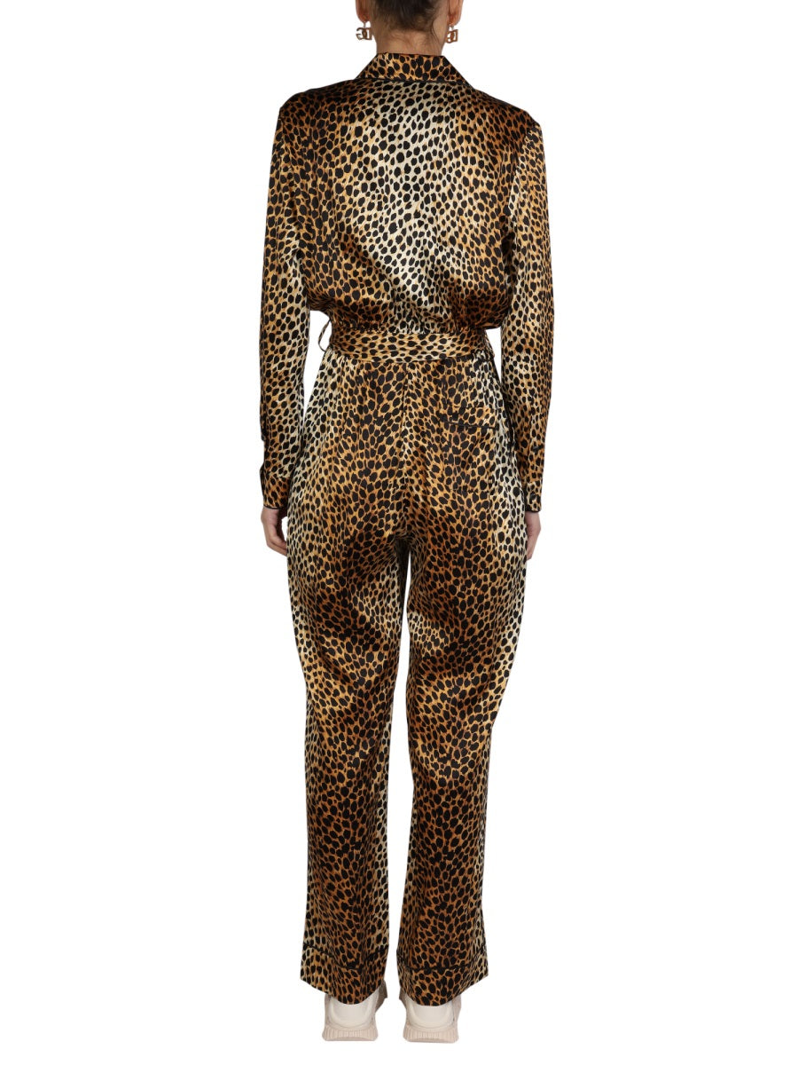 Dolce & Gabbana ANIMAL PATTERN SATIN JUMPSUIT  F6C1GTFSA25HHL7N