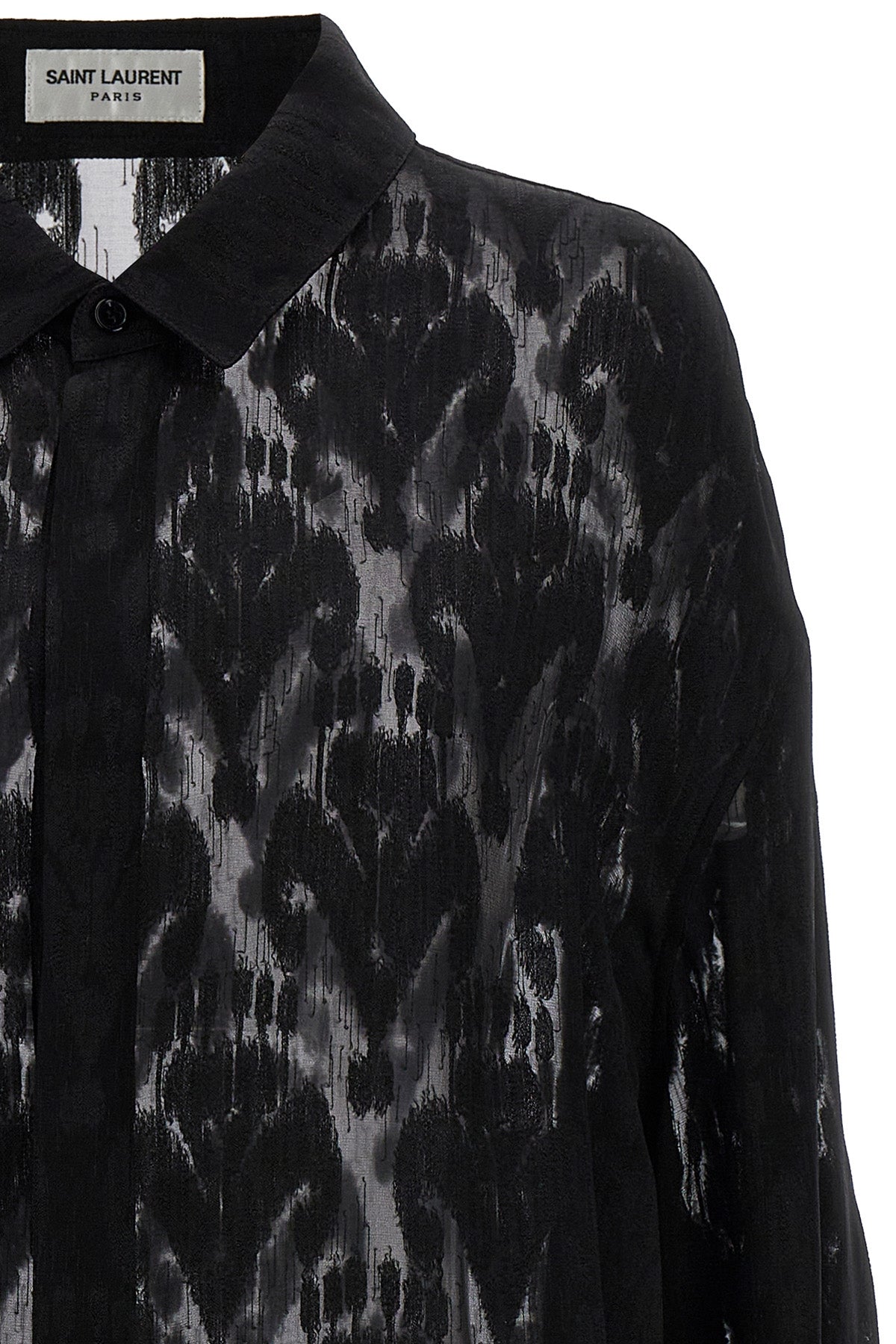 Saint Laurent TRANSPARENT SILK PATTERN SHIRT. 730442Y2G191000