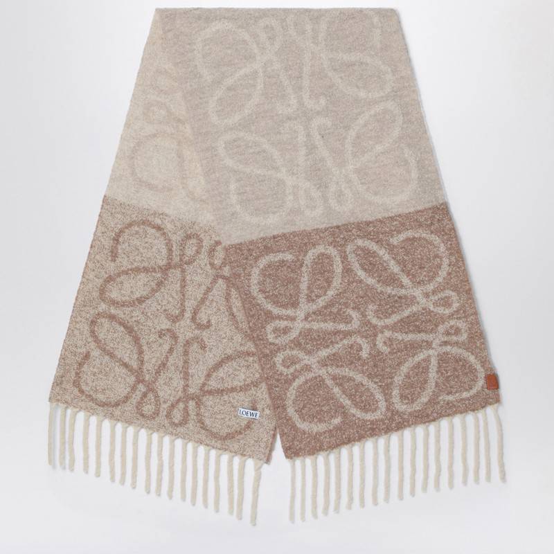 LOEWE Anagram beige/white scarf F811257X79WOQ_LOEW-2147