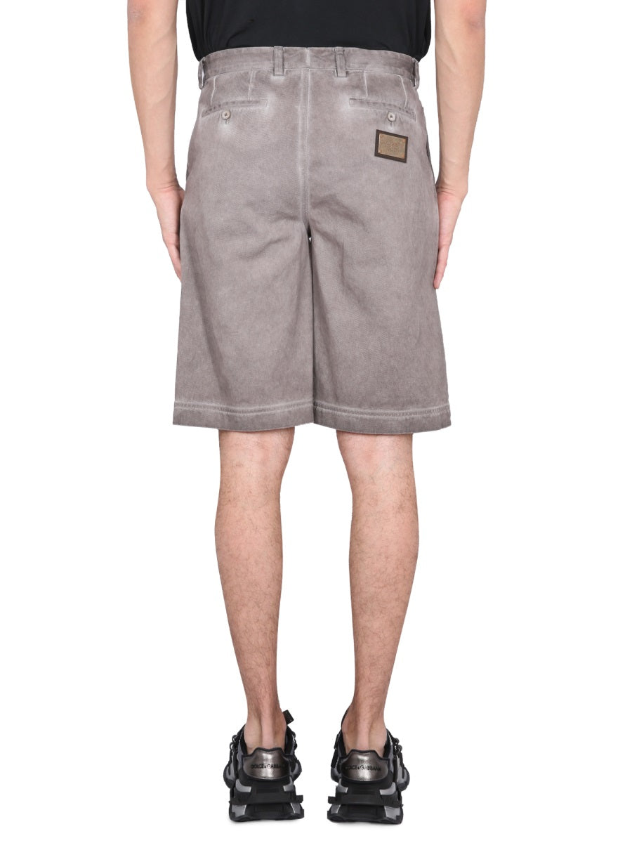 Dolce & Gabbana BERMUDA SHORTS WITH LOGO PLAQUE GVO7HTG8I07M0780