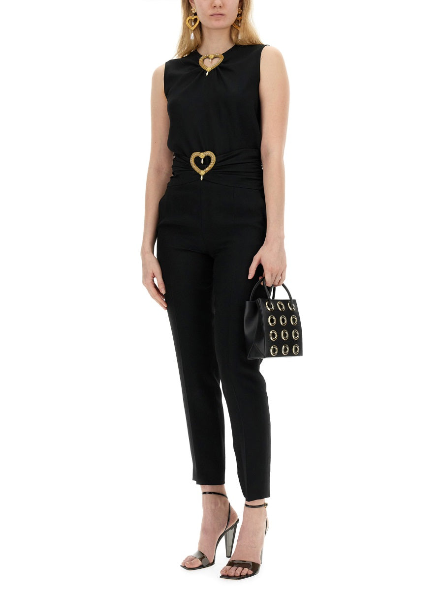 MOSCHINO PANTS WITH HEART APPLICATION 032804338555