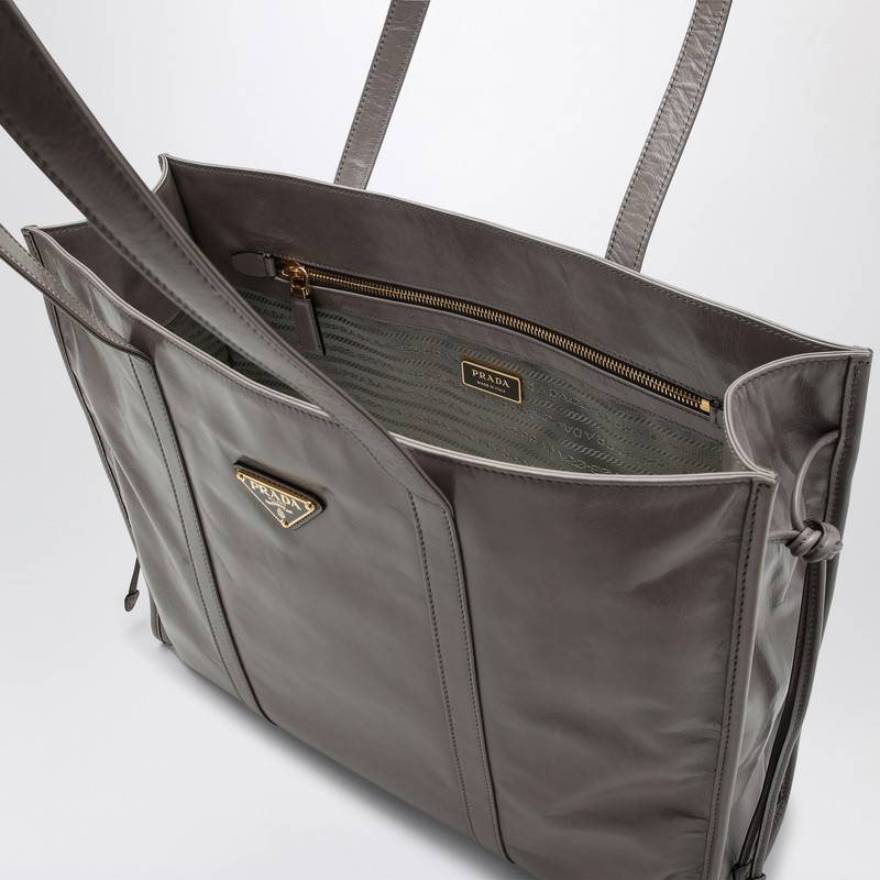 Prada Large grey leather shopping bag 1BG460OON2CYRQ_PRADA-F03SF