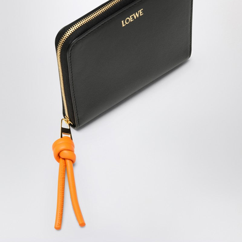 LOEWE Knot compact zipped wallet in black leather CEM1CWZX01LEP_LOEW-6036