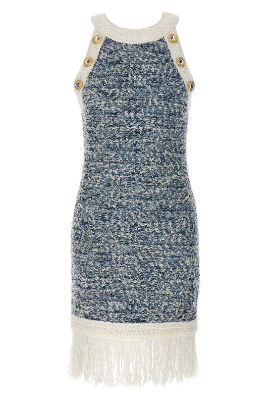 Balmain 'FRINGED TWEED' DRESS CF1R3131KF88SLJ