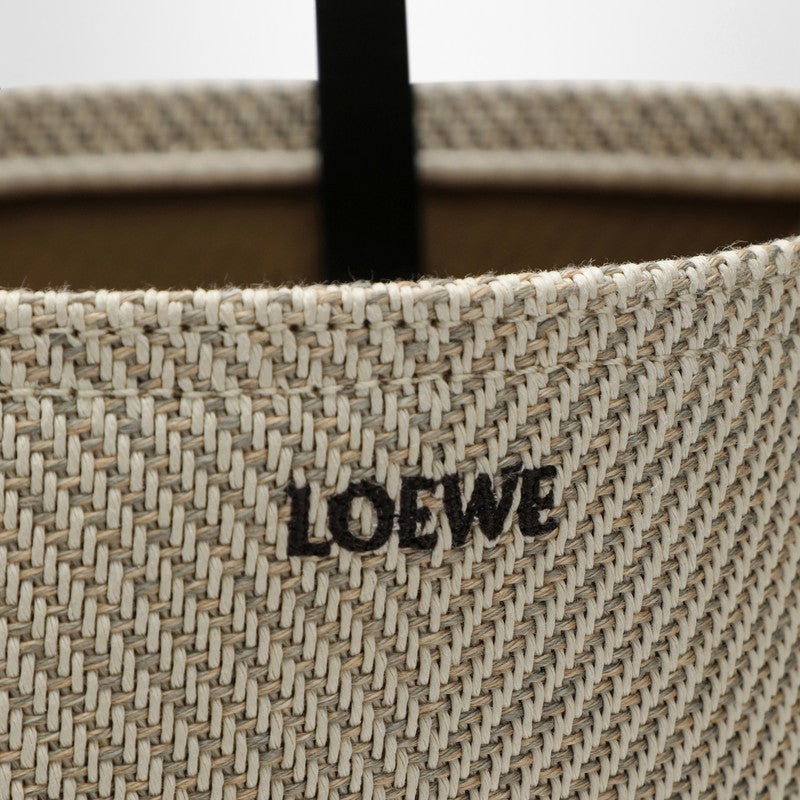 LOEWE Puzzle Fold écru cotton jacquard bag A779G50X34COP_LOEW-8503