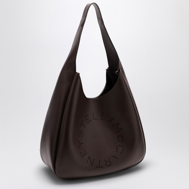 Stella McCartney Black Leather Hobo Bag with Logo 7B0102W8542P_STELL-2012