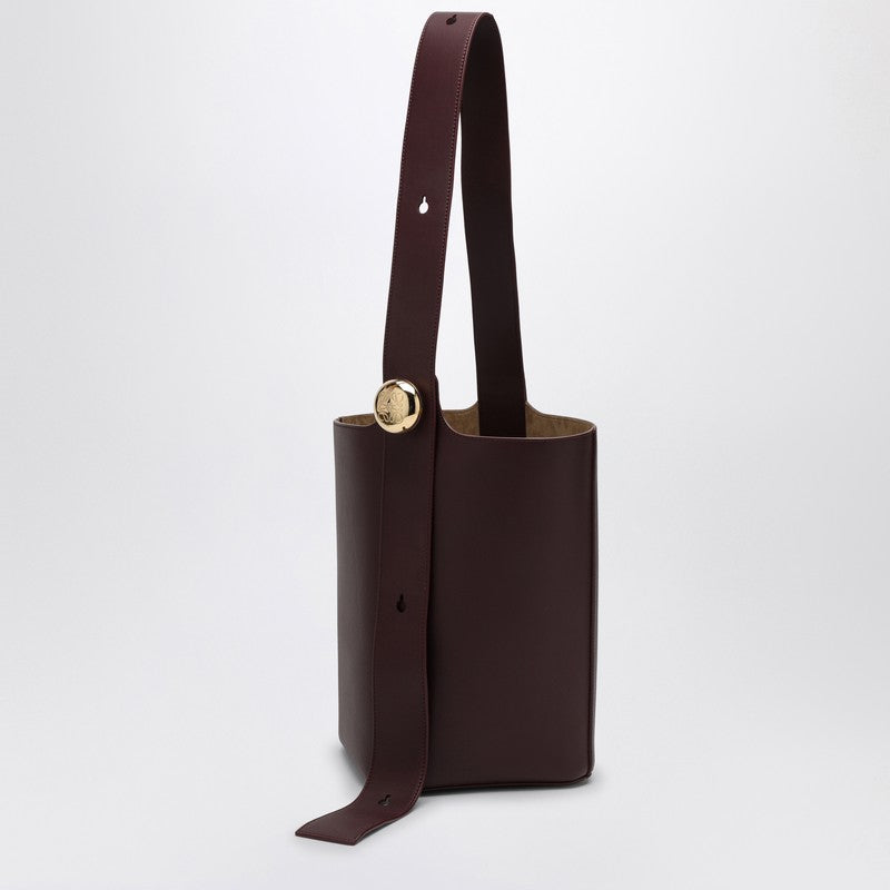 LOEWE Burgundy colour calfskin Pebble Bucket medium bag AANBBBWX01LEP_LOEW-7240