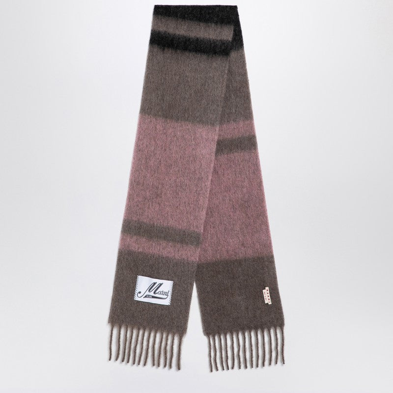 Marni Alpaca and mohair scarf with stripes prune violet SCMC0122Y0UAW037P_MARNI-STC68