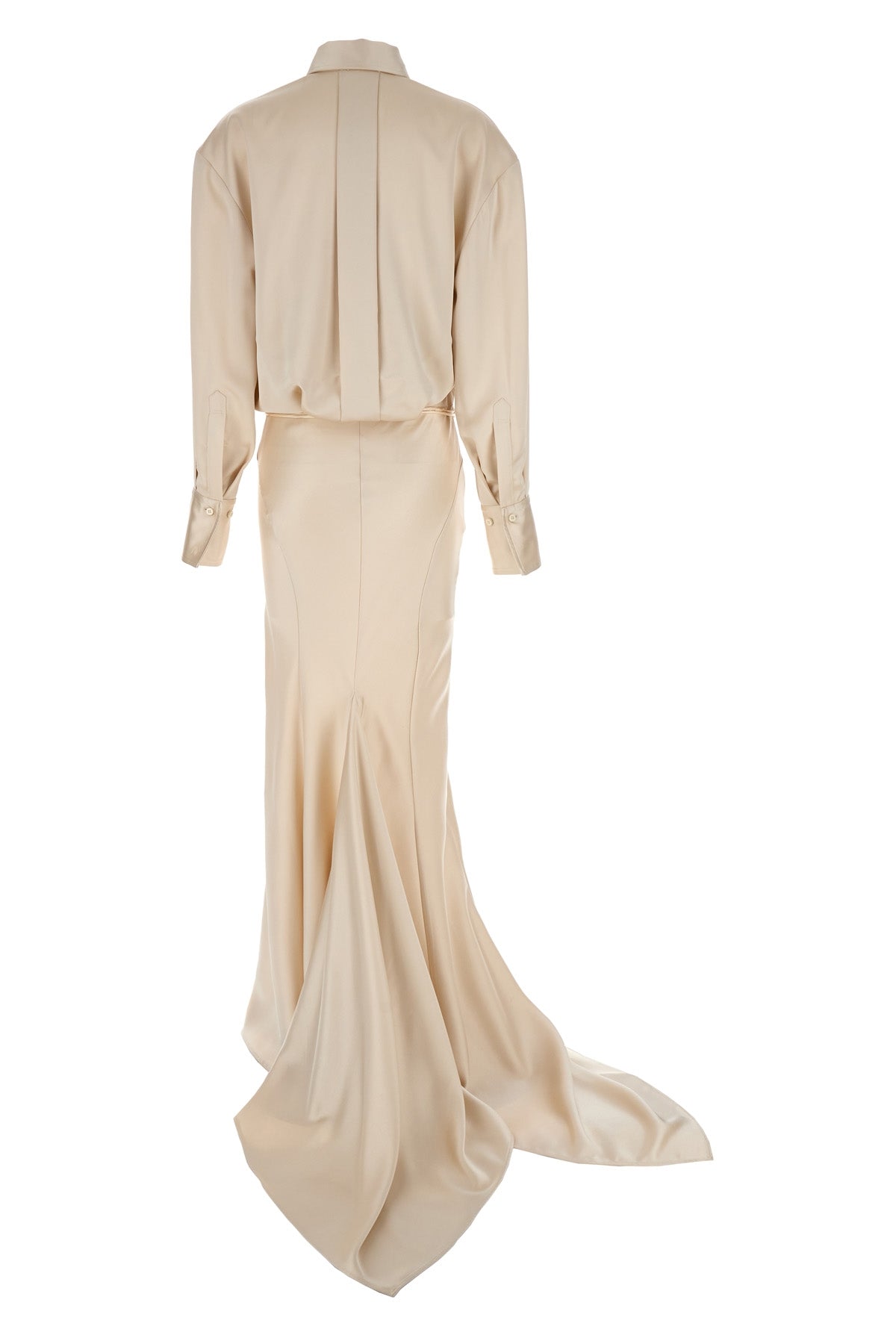 THE ATTICO LONG SATIN CHEMISIER DRESS 242WCW100E093043