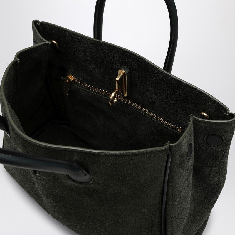 Burberry Rocking Horse medium dark green suede tote 8099557158524P_BURBE-C1173