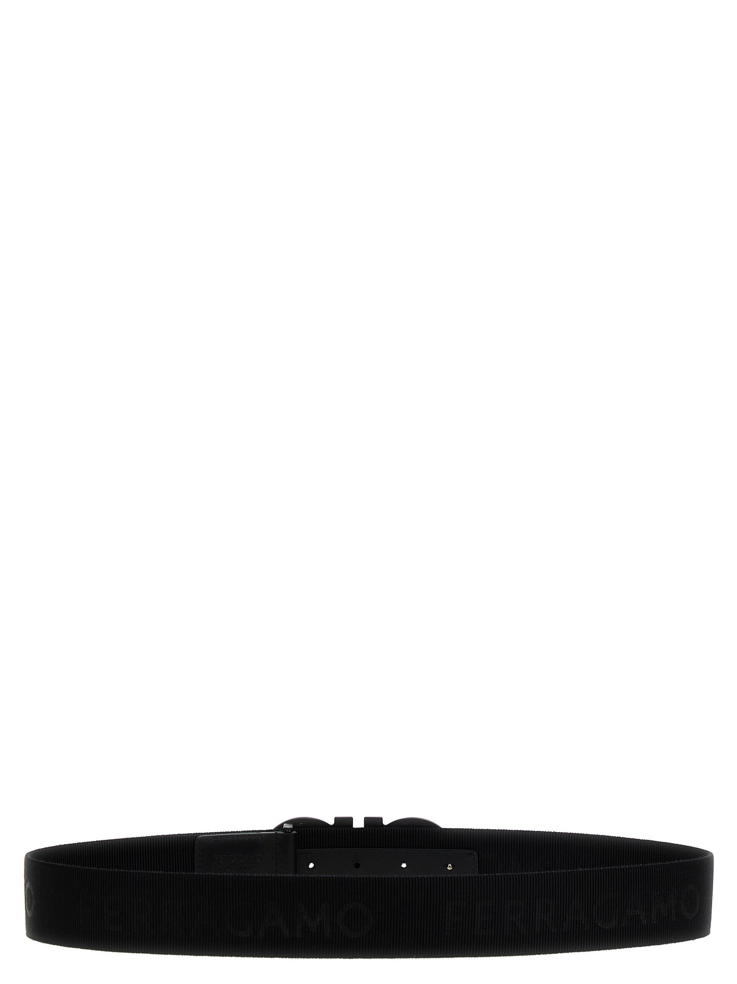 FERRAGAMO LOGO TAPE BELT 766098NERO