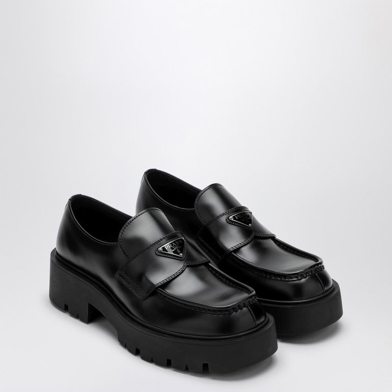 Prada Black brushed leather loafer 2DG152G000B4LP_PRADA-F0002