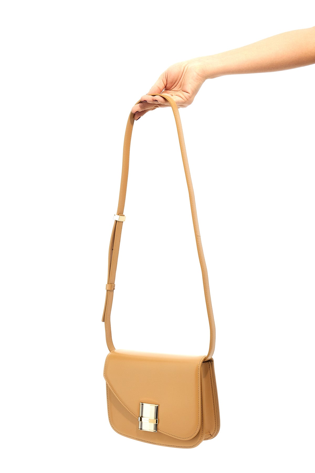 FERRAGAMO 'FIAMMA' SMALL SHOULDER BAG 769388LIGHTCAMEL