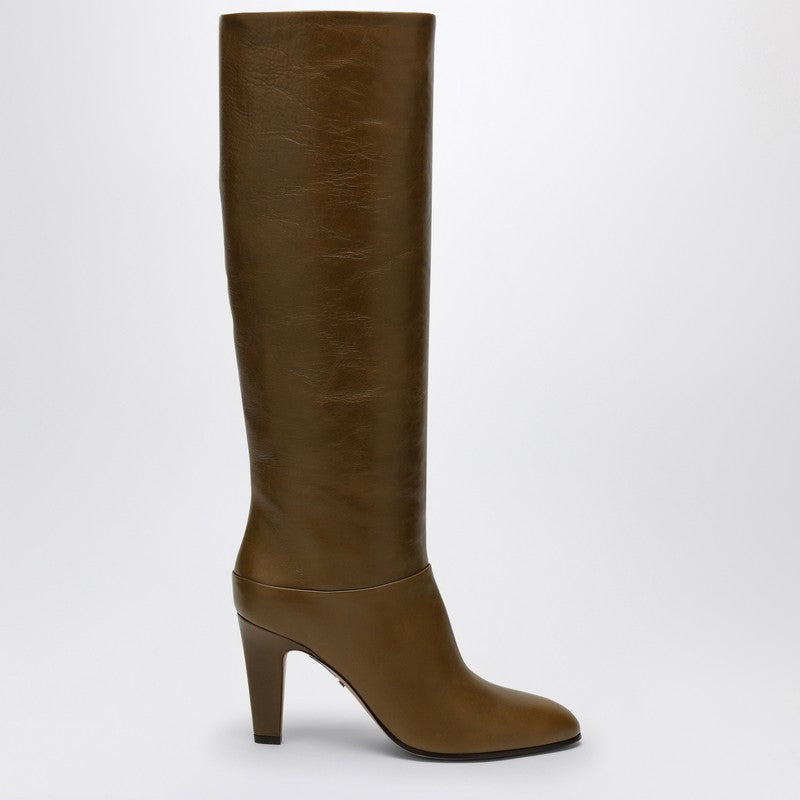 Chloé Eve khaki green leather boot CHC24W03OOOP_CHLOE-20V