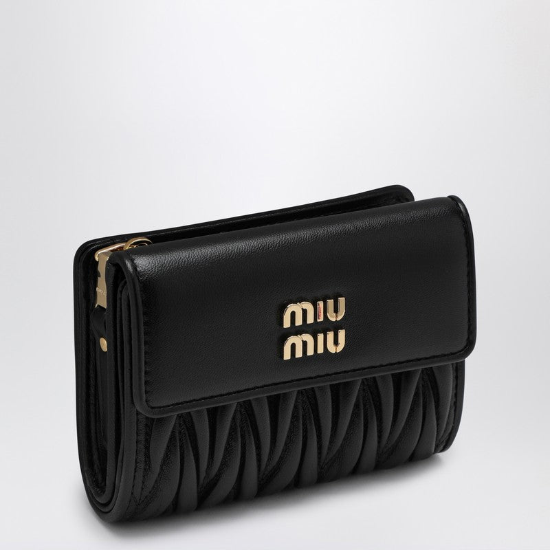 MIU MIU Black matelassé leather small wallet 5ML0022FPPP_MIU-F0002