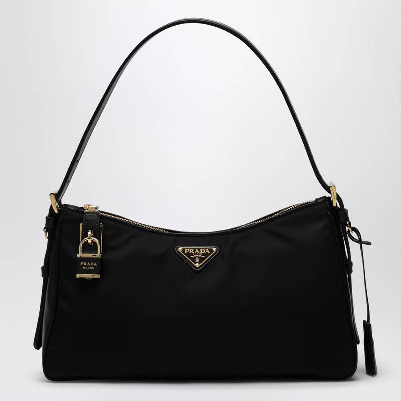 Prada Black Aimée large Re-Nylon and leather shoulder bag 1BC232ODO2C8QQ_PRADA-F0002