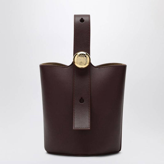 LOEWE Dark burgundy calfskin Pebble Bucket small bag AANBBBMX01LEQ_LOEW-7240