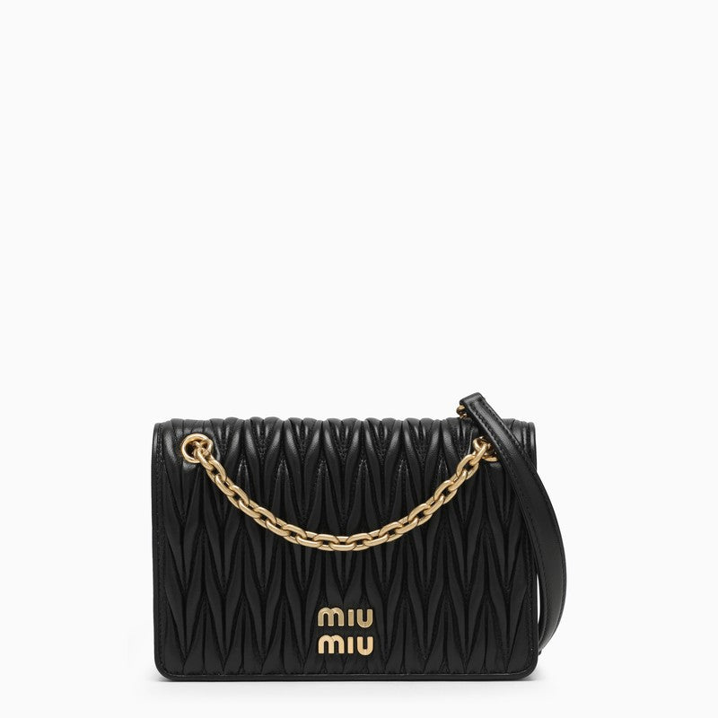 MIU MIU Black matelassé leather bag 5BP065OLON88O_MIU-F0002