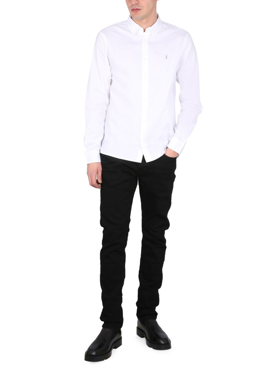 ALLSAINTS SHIRT WITH LOGO EMBROIDERY MS257UWHITE