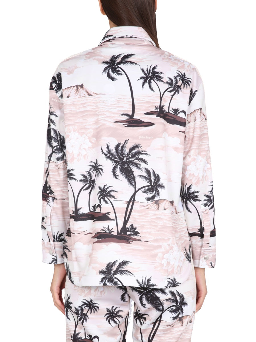 Palm Angels ISLAND PRINT SHIRT PWGA050S23FAB0016110